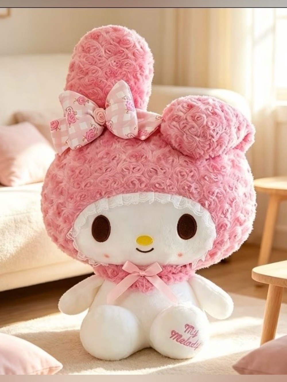 Sanrio Kawaii Rose My Melodie Soft Plush Cartoon Stuffy Doll